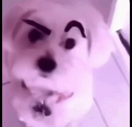 A Close Up Of A Stuffed Animal With A Cartoon Face . GIF