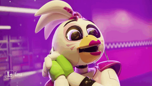 A Close Up Of A Stuffed Animal With A Purple Background And The Word Lipse At The Bottom GIF