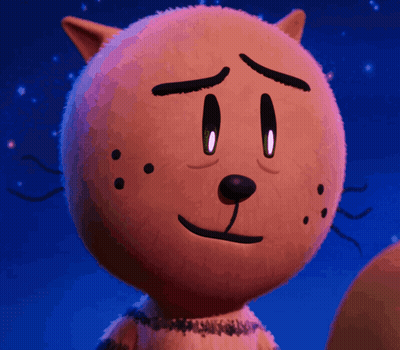 A Close Up Of A Stuffed Animal With A Sad Face GIF