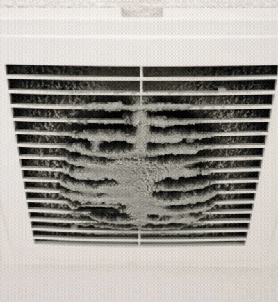 A Close Up Of A Very Dirty Air Vent GIF