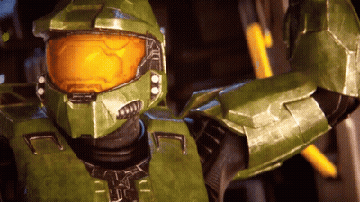 A Close Up Of A Video Game Character 'S Helmet And Arms GIF