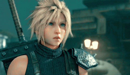 A Close Up Of A Video Game Character With A Sword In His Hand GIF