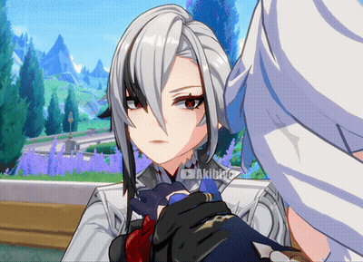 A Close Up Of A Video Game Character With A Watermark That Says Akiba GIF