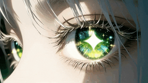 A Close Up Of A Woman 'S Eye With Green Eyes GIF