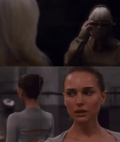 A Close Up Of A Woman 'S Face Next To Another Woman 'S Face GIF