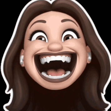 A Close Up Of A Woman 'S Face With A Big Smile On It GIF