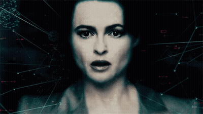 A Close Up Of A Woman 'S Face With A Grid Of Lines Behind Her GIF