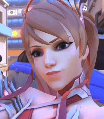 A Close Up Of A Woman 'S Face With A Sign In The Background That Says Df On It GIF