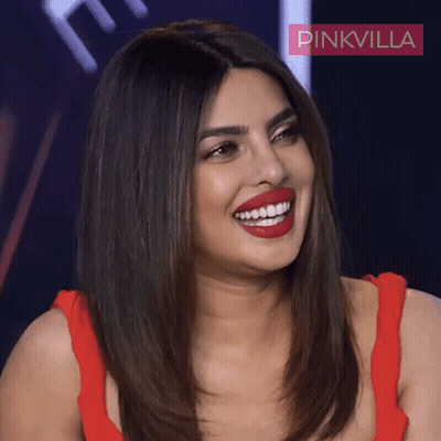 A Close Up Of A Woman 'S Face With Pinkvilla Written On The Bottom GIF
