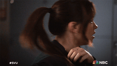 A Close Up Of A Woman 'S Face With The Nbc Logo Visible GIF