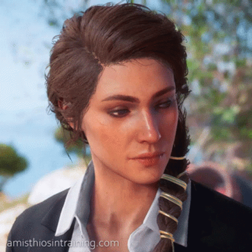 A Close Up Of A Woman 'S Face With The Website Amisthiosintraining.com In The Upper Right Corner GIF