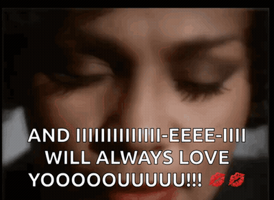 A Close Up Of A Woman 'S Face With The Words And Eee-Iii Will Always Love Yooooouuuu GIF