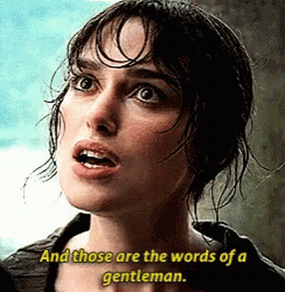A Close Up Of A Woman 'S Face With The Words " And Those Are The Words Of A Gentleman " GIF
