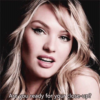 A Close Up Of A Woman 'S Face With The Words Are You Ready For Your Close Up GIF