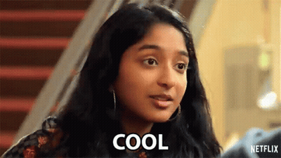A Close Up Of A Woman 'S Face With The Words Cool Written On It . GIF