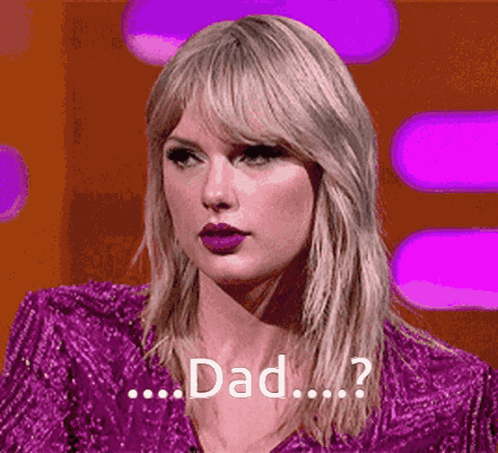 A Close Up Of A Woman 'S Face With The Words Dad Written On It . GIF