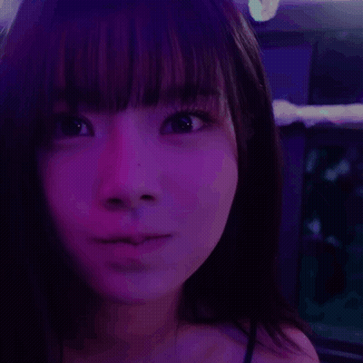 A Close Up Of A Woman 'S Face With The Words Hey Written On It GIF