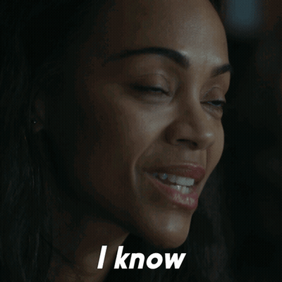 A Close Up Of A Woman 'S Face With The Words " I Know " On The Bottom GIF