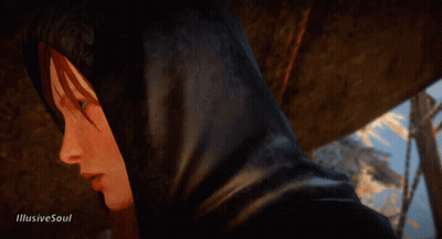 A Close Up Of A Woman 'S Face With The Words Illusive Soul Below GIF