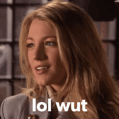 A Close Up Of A Woman 'S Face With The Words Lol Wut Written Below Her GIF