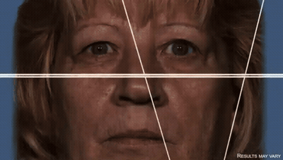 A Close Up Of A Woman 'S Face With The Words Results May Vary GIF