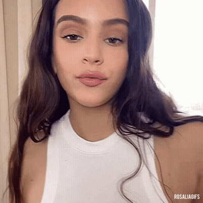 A Close Up Of A Woman 'S Face With The Words Rosaliagifs Above Her GIF