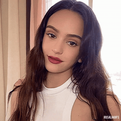 A Close Up Of A Woman 'S Face With The Words Rosaliagifs Below It GIF