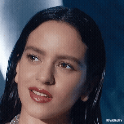 A Close Up Of A Woman 'S Face With The Words Rosaliagifs Written On The Bottom GIF
