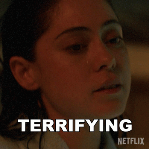 Close Up Of Woman's Face With Terrifying Netflix GIF