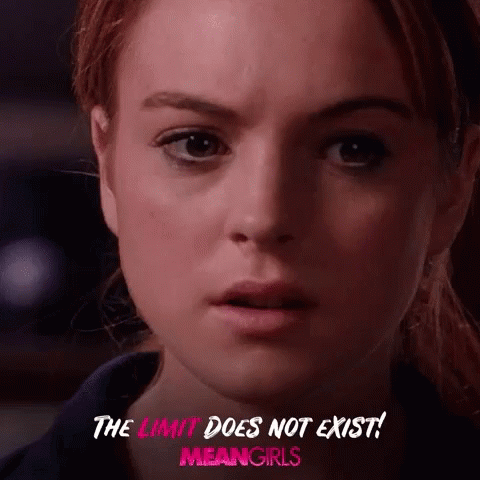 A Close Up Of A Woman 'S Face With The Words " The Limit Does Not Exist " On The Bottom GIF
