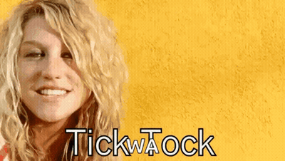 A Close Up Of A Woman 'S Face With The Words Tick A Ock Written On It GIF