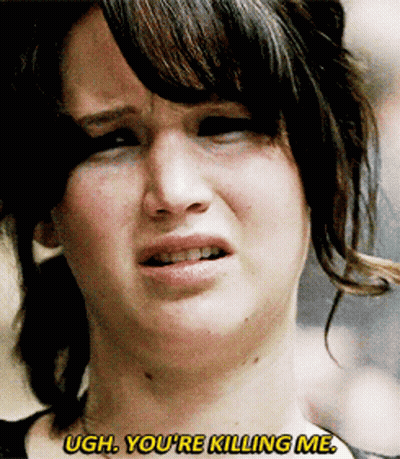 A Close Up Of A Woman 'S Face With The Words Ugh You 'Re Killing Me GIF