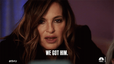 A Close Up Of A Woman 'S Face With The Words We Got Him GIF