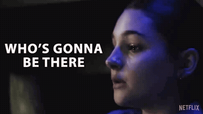 A Close Up Of A Woman 'S Face With The Words Who 'S Gonna Be There GIF