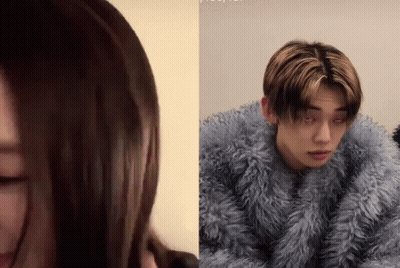 A Close Up Of A Woman 'S Hair And A Close Up Of A Man 'S Face . GIF