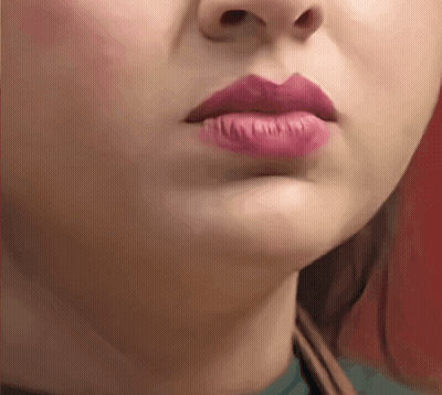Woman With Pink Lipstick Close Up GIF