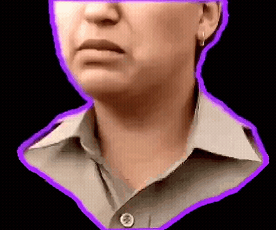 A Close Up Of A Woman 'S Neck With A Purple Border GIF
