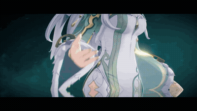 A Close Up Of A Woman 'S Torso In A White And Green Dress GIF