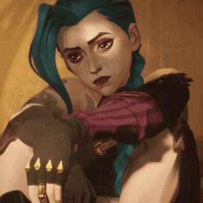 A Close Up Of A Woman With Blue Hair GIF