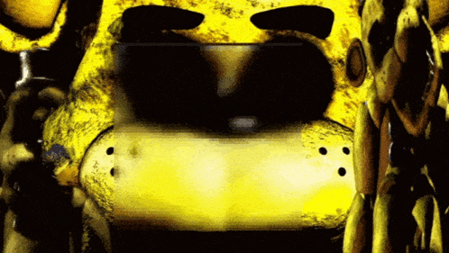 A Close Up Of A Yellow Cartoon Character 'S Face With A Black Background GIF