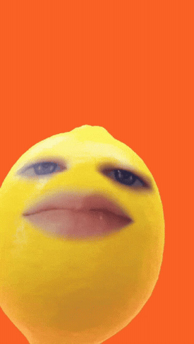 A Close Up Of A Yellow Smiley Face On A Orange Background GIF