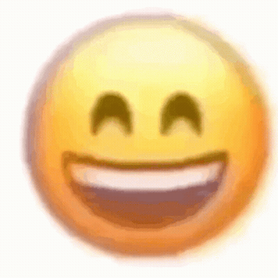 A Close Up Of A Yellow Smiley Face With A Big Smile On A White Background . GIF