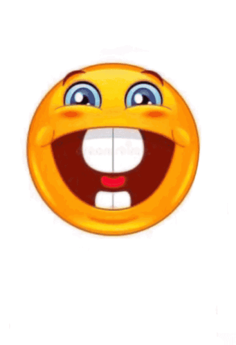 A Close Up Of A Yellow Smiley Face With A Big Smile GIF