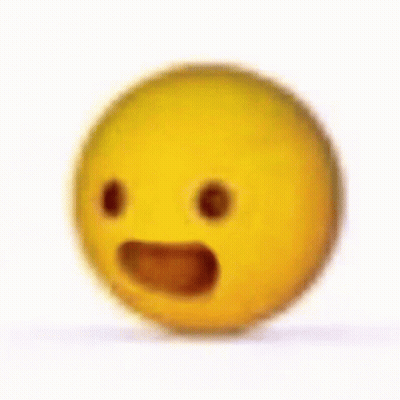 A Close Up Of A Yellow Smiley Face With A Surprised Expression On A White Background . GIF
