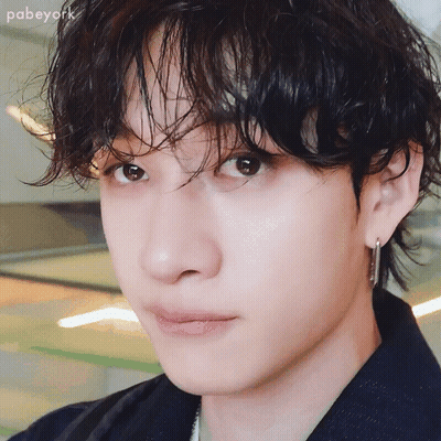 A Close Up Of A Young Man 'S Face With The Name Pabeyork Visible GIF