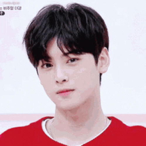 A Close Up Of A Young Man Wearing A Red Sweater . GIF