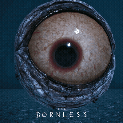 A Close Up Of An Eye With The Words The Bornless Above It GIF