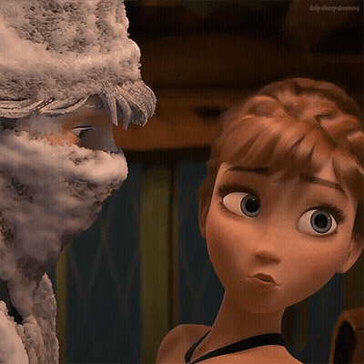 A Close Up Of Anna And Elsa From Frozen GIF