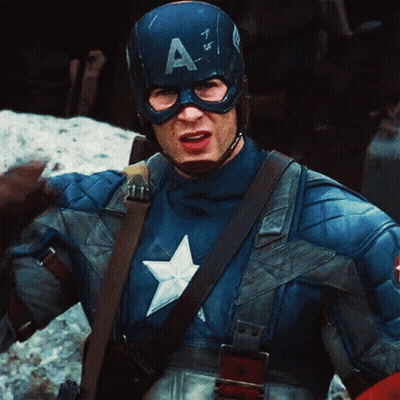 A Close Up Of Captain America Wearing A Helmet That Has The Letter A On It GIF