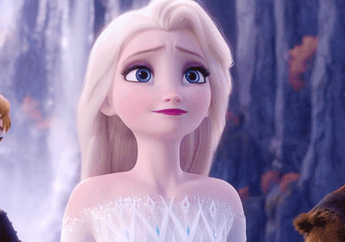 A Close Up Of Elsa From Frozen 2 GIF